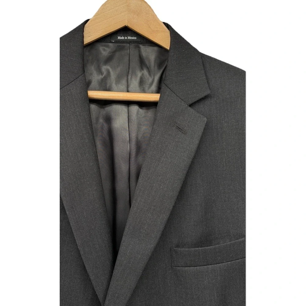 Pronto Uomo Platinum 100% Wool‎ Blazer 52L Charcoal Gray 2 Button